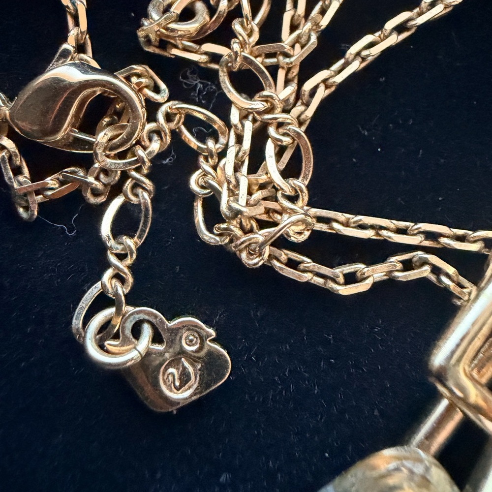 Swarovski Gold Chain Necklace with Heart Charm